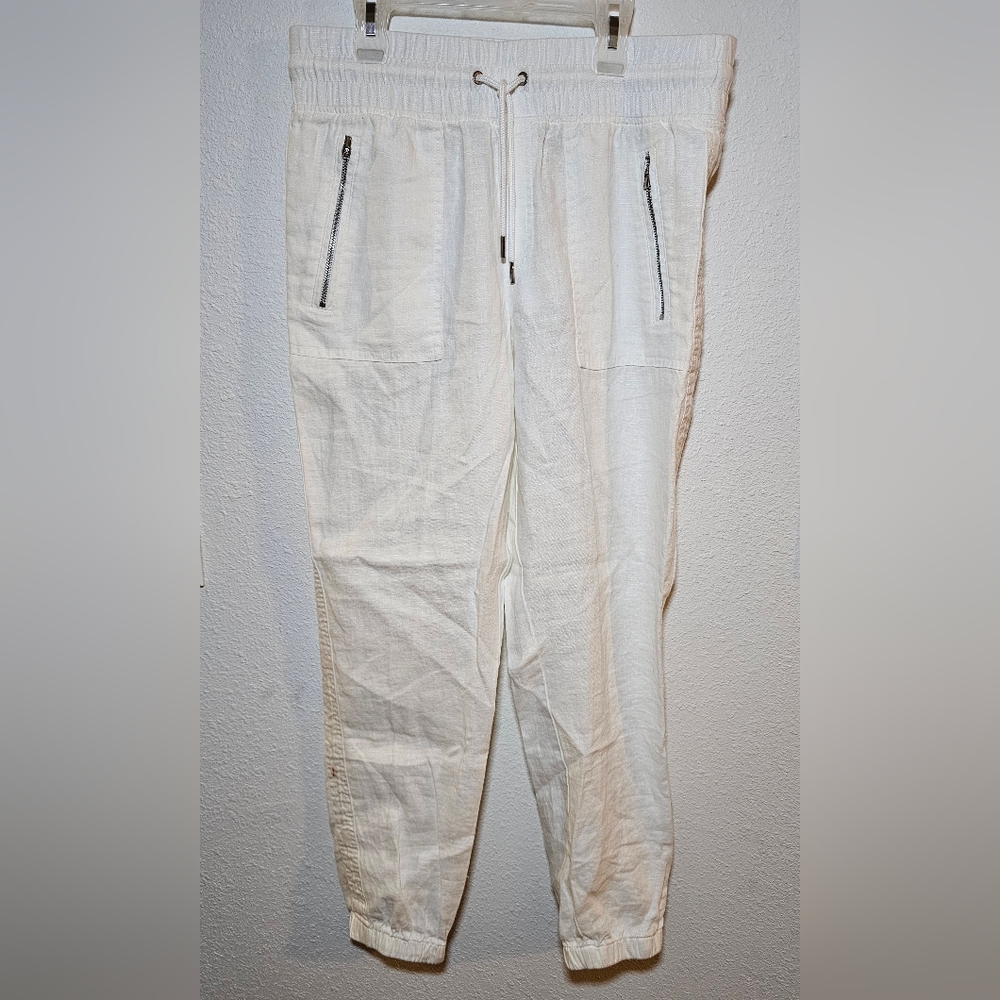 Athleta Cabo Linen Jogger Size 6 Ivory